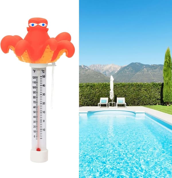 Svømmebassin termometer, flydende vandtermometer til svømmebassiner, damtermometer, pool termometer, termometer måler pool tilbehør, octo