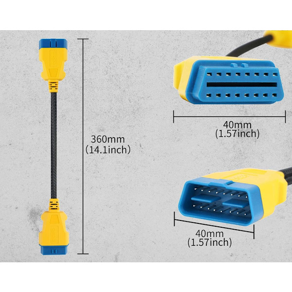 OBD-2 Adapter Förlängningskabel - 16-stifts 36 cm Förlängning OBD-II