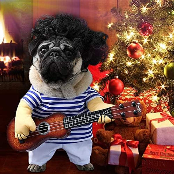 Rolig gitarr hund kostymer husdjur kläder hund kläder kostym Chihuahua Teddy mops jul fest Hallow