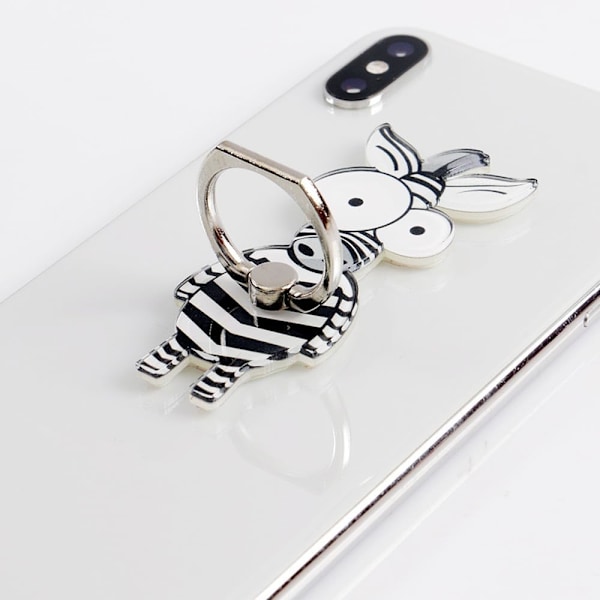 3 st Söta Djur Mobiltelefon Ringhållare, Universal 360° Justerbar Zebra, Giraff och Elefant Mobilskal Fingergrepp Ställhållare