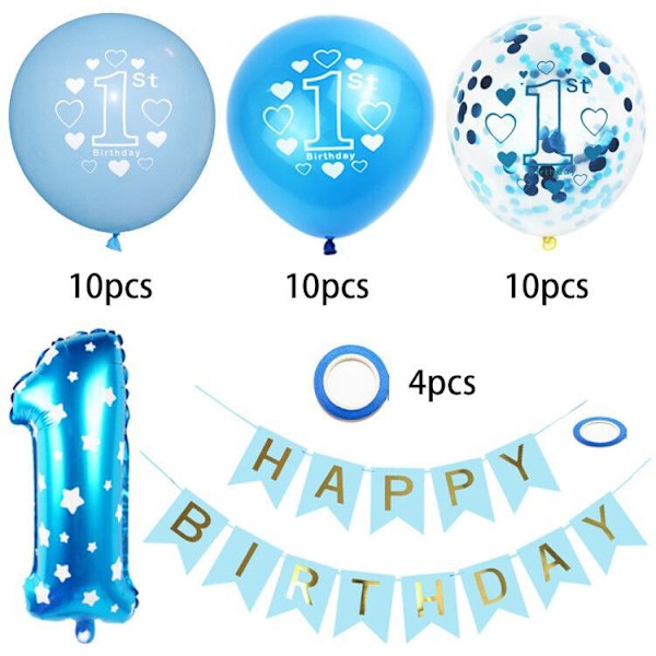 1-års födelsedagsdekoration för pojke, 1:a födelsedagsdekoration,