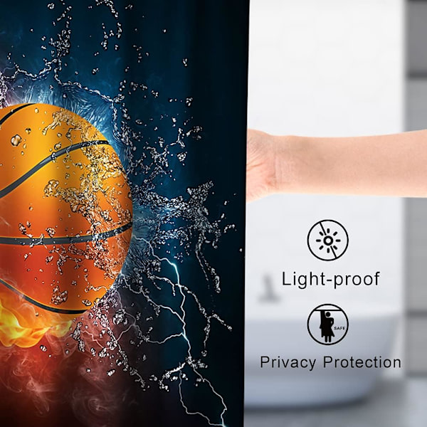Basketball Flame Flame Splash Sort Hvid og Sort Temastof B