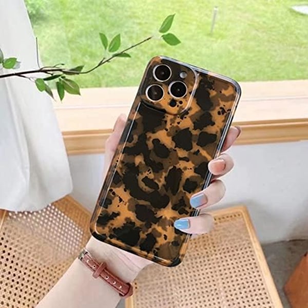 iPhone 13 Pro Max Skal Sköldpadda Gepard Leopard Tryck Söt Trendig Djurmönster Design Flexibel Mjuk TPU Skyddande Kvinna
