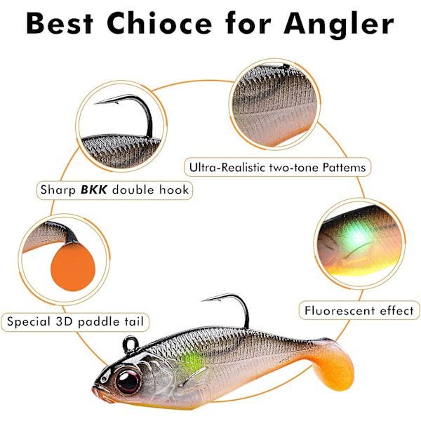 Bløde agn til karpe, gedde og ørred (3 stk.), crankbait-fiskeri med Ult