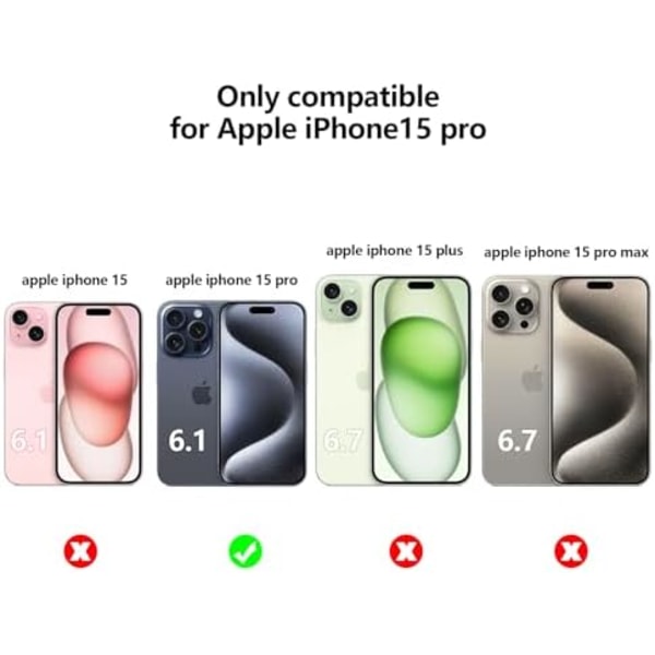 iPhone 15 Pro Klar Case Søt 3D Perle Buesløyfe Hjerter med Design Estetisk Kvinne Telefonveske for Jenter, Glitter Gnister