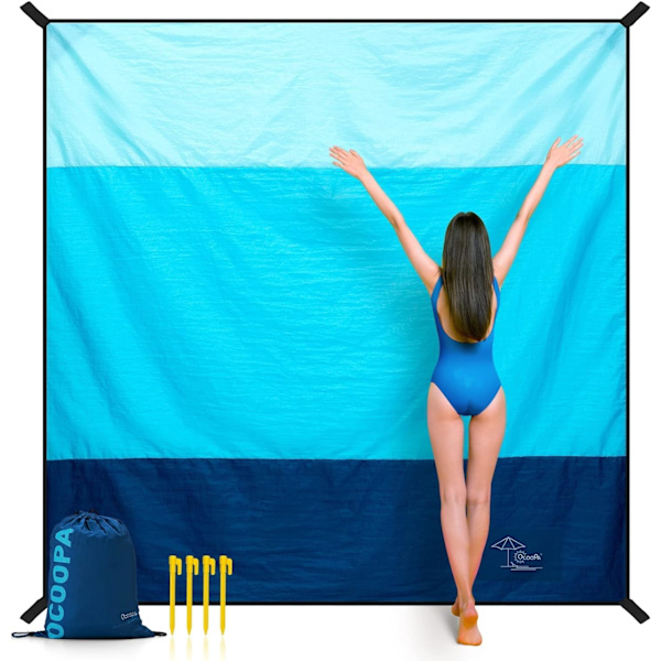 Strandfilt, sandfri, 300 x 290 cm, picknickfilt utomhus