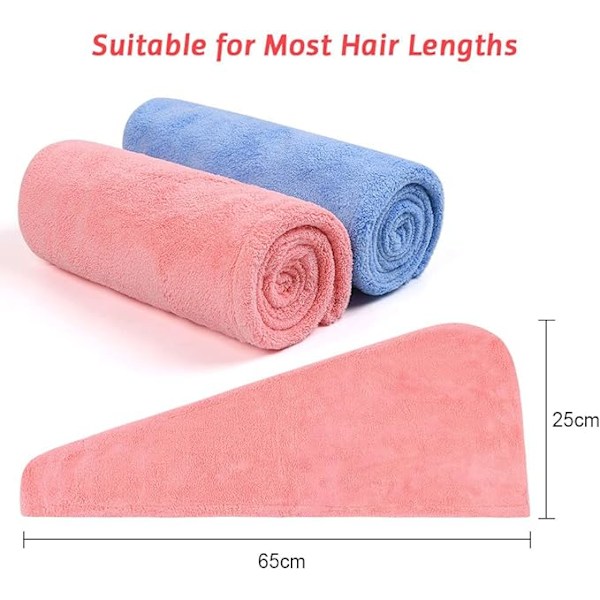 Hårhanddukar, 2-pack hårtorkningsmössor, mjuk mikrofiber hårtorkning