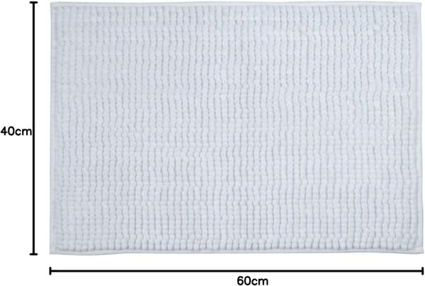 Bademåtte, hvid, mikrofiber, 40 x 60 cm
