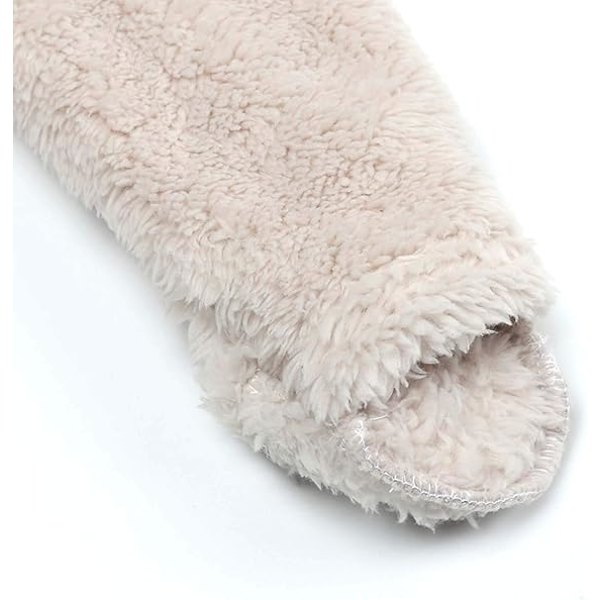 (Beige) Nyfödd Onesie Huvtröja Fleece Onesie Långärmad Onesie Ytterkläder Set
