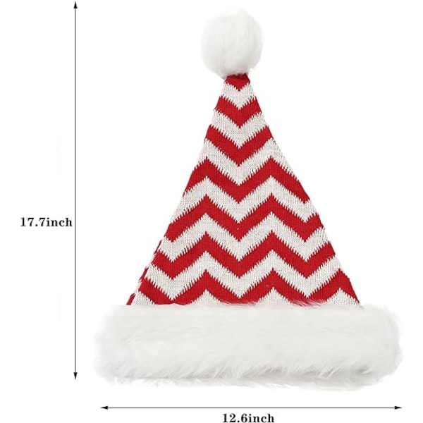 Strik Santa Hat, Julehat til Voksne, Unisex Hvid Comfort Plus