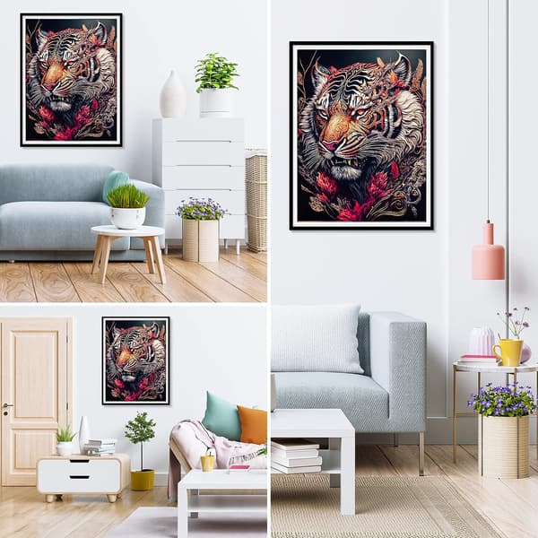 (30x40cm) 5D Diamantmaleri Tiger 3