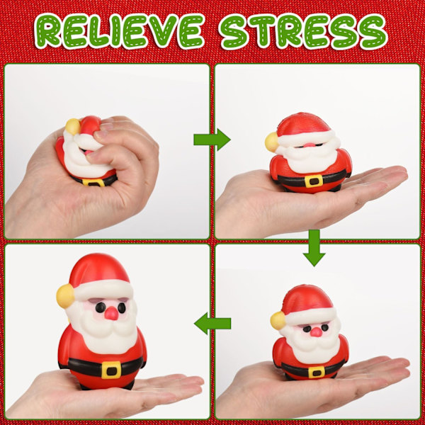 8 stk Julerelaterte Sakte Stigende Leke, Myke Julerelaterte Squishies Leke Inkludert Julenissen, Juletre, Rein og Snømann