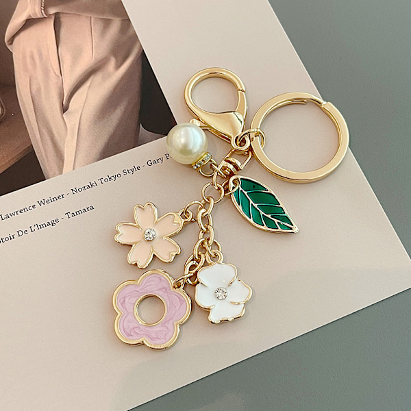 Nøglerings Taske Charms, Søde Blomsterkvast Nøgleringe til Kvinder, Piger Håndtaske Tilbehør