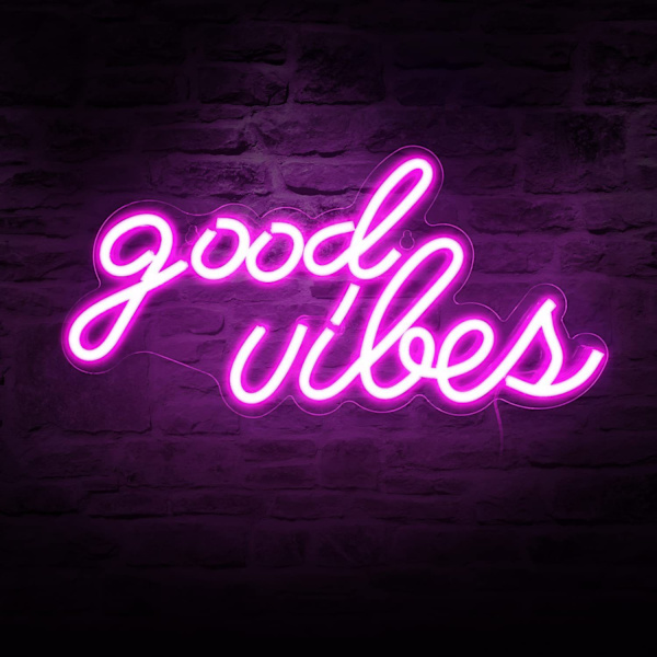 Neon LED-skylt med akrylbas, USB-driven