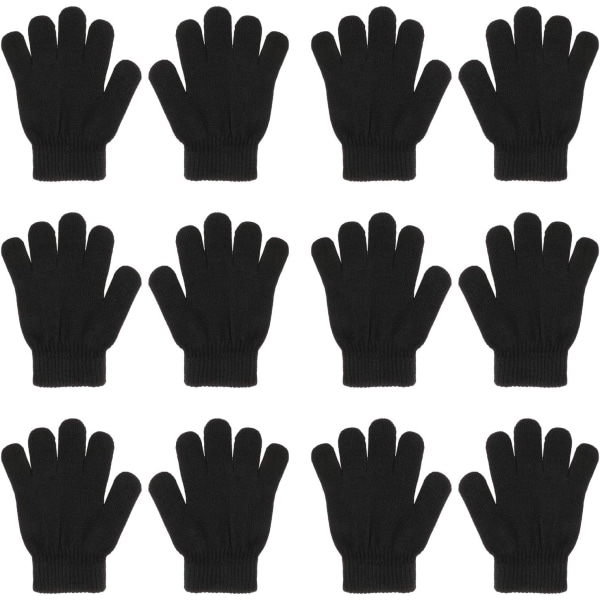 6 par barns vinterhandskar, stickade handskar för barn, Ch