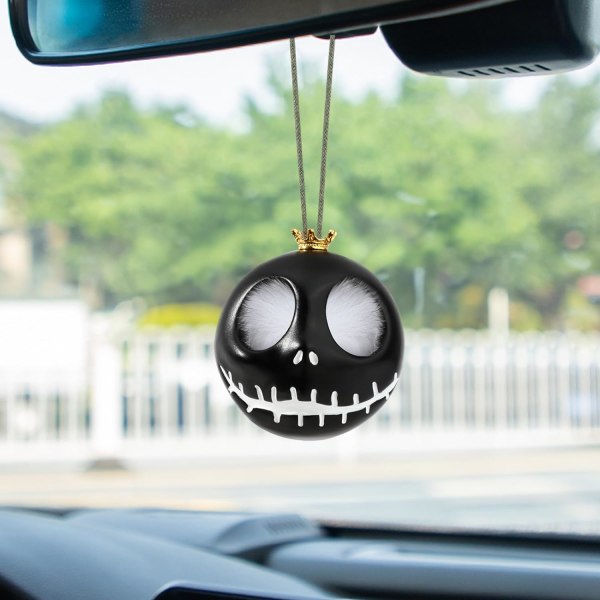 2 st bilprydnader, Coolt svängande skallhänge, svängande spökdekorationer, halloween bilspegel