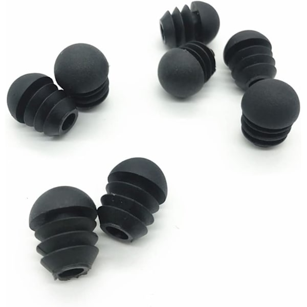 Runda plastlock (16 mm) (svart), 16 st ändlock för runda ch