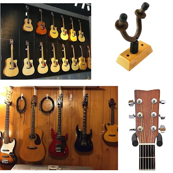2 stk. guitarvæghæng til klassisk ukulele pipa kort krog e