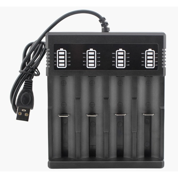Universell LED-batteriladdare 21700 batteriladdare 4 fack för 22670 22650 21700 20650 18650