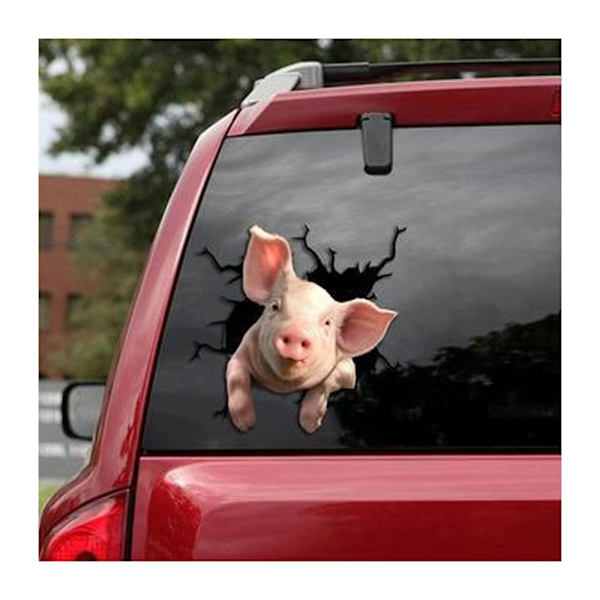 (B)Bilsticker dyre vægklistermærker piggy klistermærker