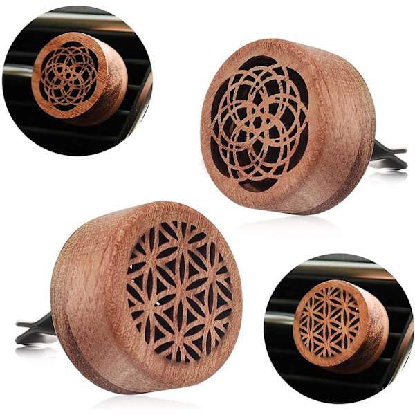 2 stk. bil eterisk oljediffuser, bil aromaterapi diffuser ventilklips mini tre bil eterisk oljediffuser bærbar Sma