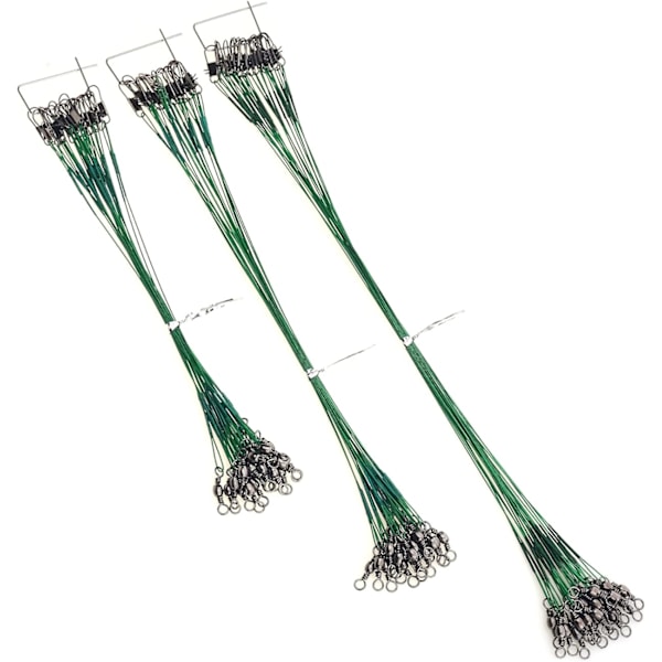 60 STK. Fiskelineforfang Hi-Low Rig Fiskeline Rustfrit Stål Wireforfang med Hvirvel Snap Sortiment Fiskegrej Forbindelse til Lokkemad Agnfisk Rig Kroge