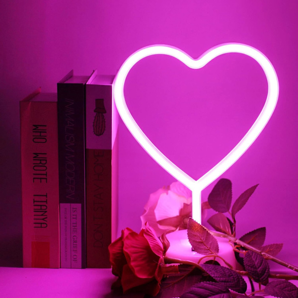 （love）Neonljus för sovrum med stativ, batteri eller USB, ljusdekoration för jul födelsedag