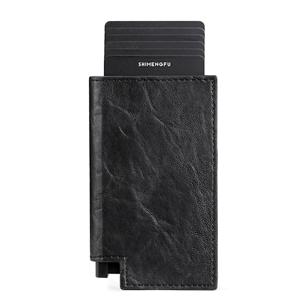 Mænd - sort kortholder Anti Hacking RFID Bifold Læder Wal
