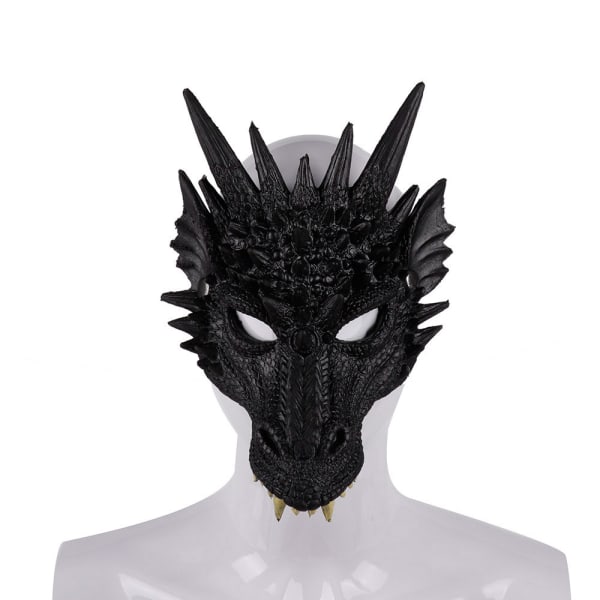 3D Dragon Mask Cosplay Halloween Party Costume for Adult Men, Scary Animal Half Face Masks 21*30cm (