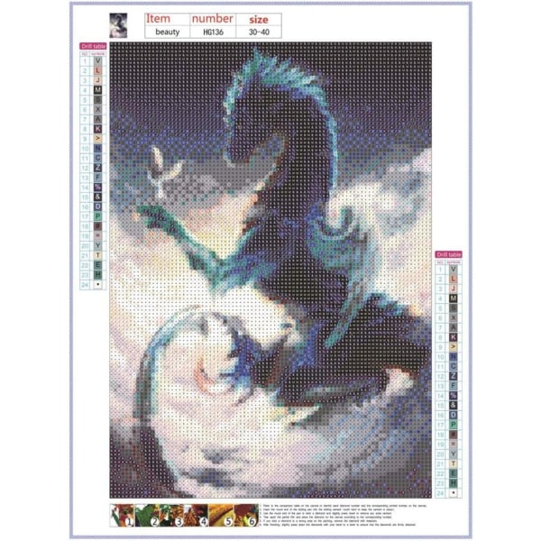 5D- diamond painting 30x40cm Dragon Legend 35