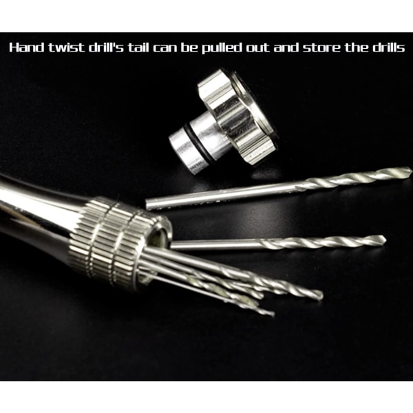 Mini handborr med 10 mikro-twistborr 0,8 mm-3,0 mm