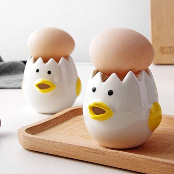 Hvid og æggeblomme æg separator, kreativ keramisk dekoration, kok, keramisk po