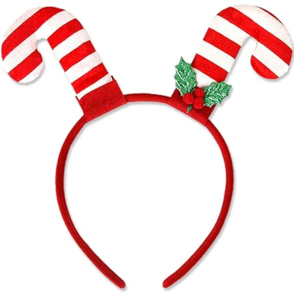 Rött och vitt pepparkaksdiadem Juldiadem för vuxna Julhelg Hårtillbehör för kvinnor