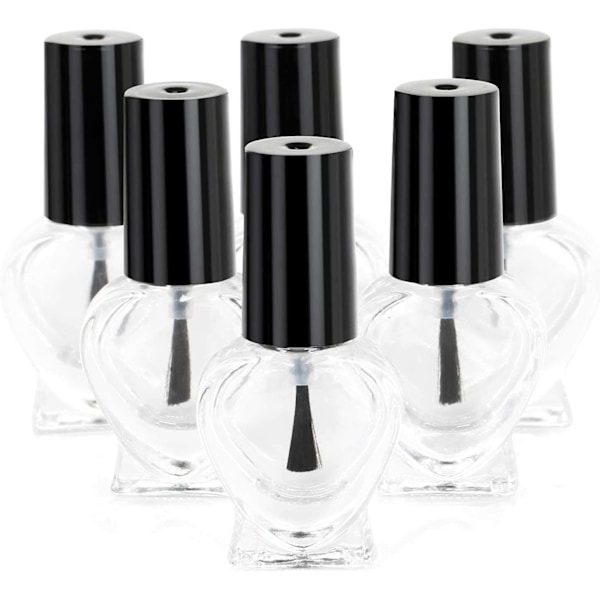 6x Tomma hjärtformade nagellacksflaskor