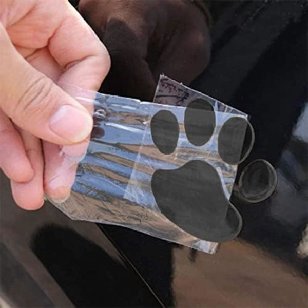 (Sort) 4 stk. Sort 3D Chrome Hundepot Aftryk Mærkat Bil Emblem