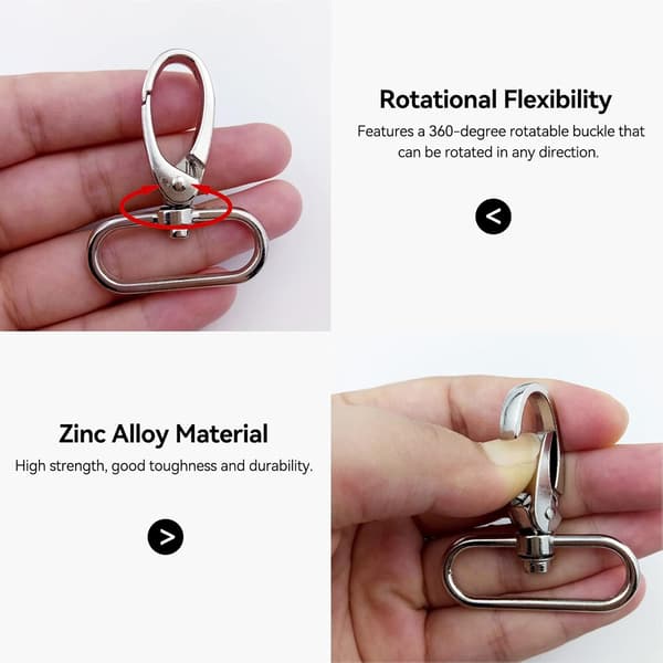 20 stk Svingbare Spenner Lanyard Snap Hook, 32mm Webbing Snap Hook, Svingbare Snap Hooks med Sinklegerings Hardware Svingbare Spenner