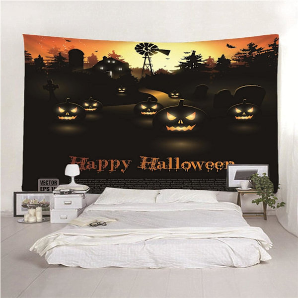 Halloween mandala tyyliin intialainen boheemi seinävaate