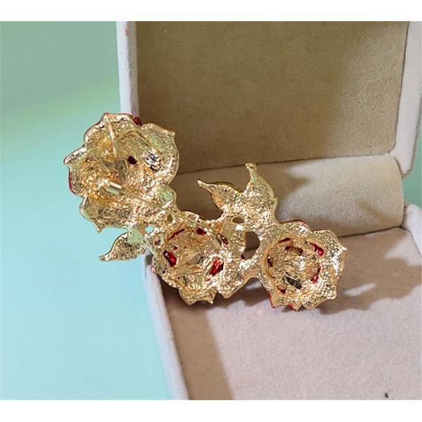 Fashionabel ros brosch Rhinestone legering botanisk corsage koreanska populära klädtillbehör