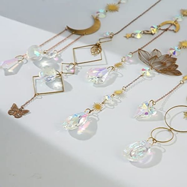 6 stykker fargerike krystall solfanger hengende for vindu krystallkule prisme regnbue maker anheng for hage jul T