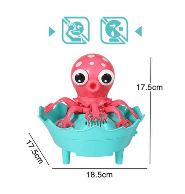 Pink/Blå Octopus, Børne Boblemaskine, Automatisk Boblelegetøj til