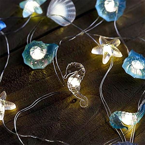 Sjöstjärna ljusslinga för sovrumsdekoration 3m 30 LED Ocean String Light Sea Shells Seah