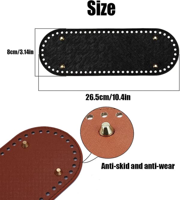 6 st botten till väskor (30x10 cm), virkad botten till väskor, PU-läder