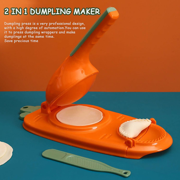 2-i-1 Dumpling Maker Artifact - Bærbar Dumpling Wrappers Maker og Press Dumpling Skin Machine - Multifunktionel DIY Manuel Empanada maker presseform