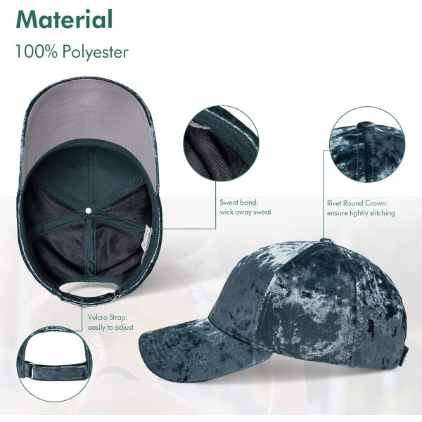 Herre Cap Vår Fløyel Baseball Cap for Kvinner Menn Sober Unstruct