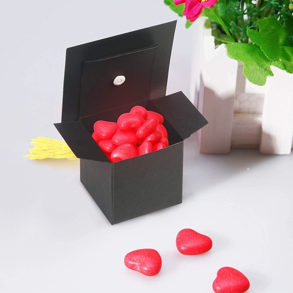 Graduation Candy Boxes, 30 stk. Doktorhat Formet Gaveæske Sort Graduation Celebration Tre