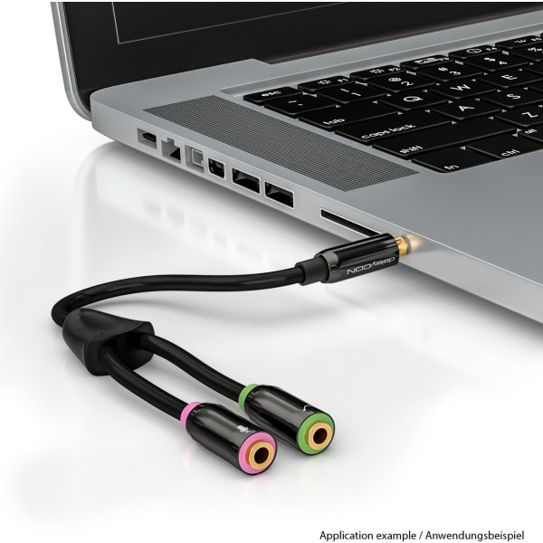 （0.3M）1 st hörlursdelare - Stereo Jack Y Audio Adapter Kabel - 1X 3.5mm Jack till 2X 3