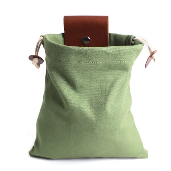 1PC Canvas Läderpåse Utomhus Fällbar Foderväska med