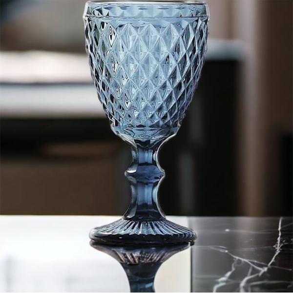 6 stk. sæt glas net konge vinglas glas vinglas vandglas lang drikkeglas - blå