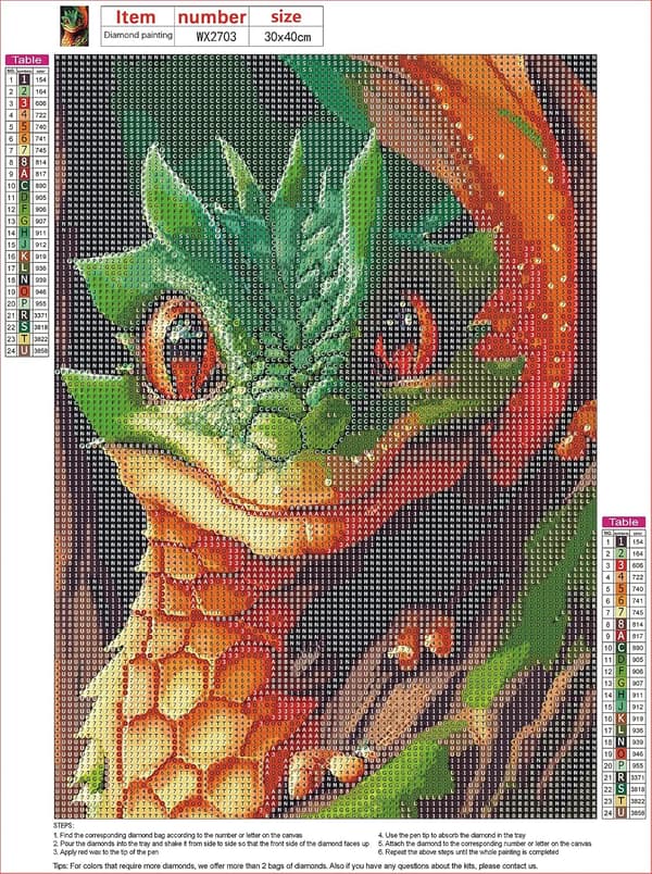 5D Diamantmaleri 30x40cm Drage L
