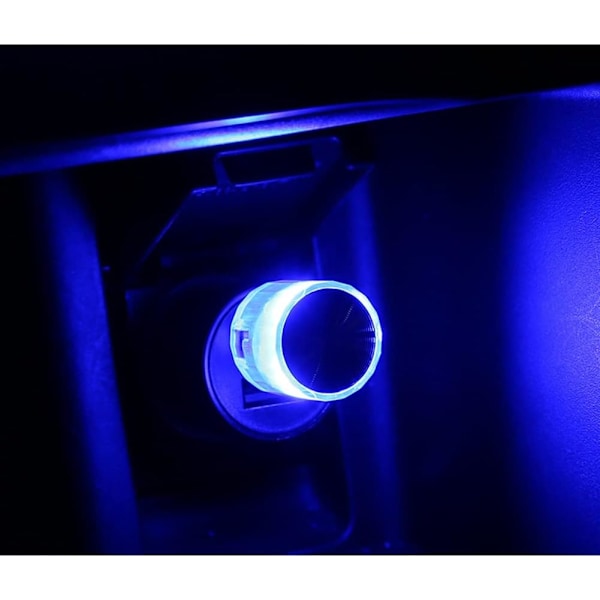 stk. Bil LED Atmosfære Lys, 5V/1A 1.5W USB Plug-in Lys Bil Dekoration Mini Indendørs og Udendørs Atmosfære Belysning til Soveværelse, Bil, Kontor, Blå